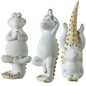 Yoga Crocodile Figurine Resin Ornament Home Decor Living Room Desktop Craft Artistic Animal Shape - Product Image 5