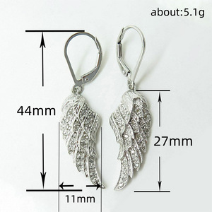 Orecchini pendenti con piume lunghe per donna, eleganti gioielli per le orecchie in stile ala - Product Image 4