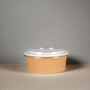 Disposable Paper Bowls and Lids Customized Capacity for Snacks Salads Takeaway <b>Box</b> Fast Lunch Food Container - Product Image 6