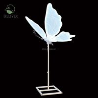 Grand papillon mobile lumineux pour scène, avec ailes lumineuses, support de toile de fond, pour mariages, fêtes, événements, décorations de Noël et éclairage paysager