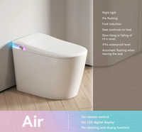 WC intelligent pour hôtel ou salle de bain, avec bidet intégré, eau froide et chaude, capteur de lavage et chasse d'eau