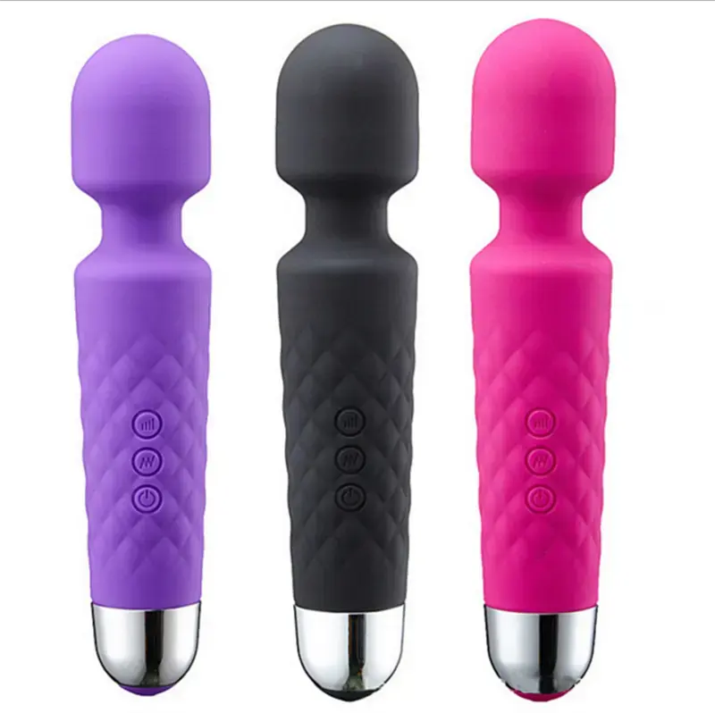 Toptan 20 modları güçlü vibratörler şarj edilebilir masaj G spot seks oyuncakları AV değnek vibratör