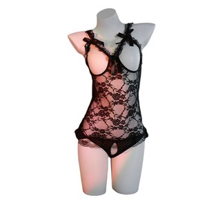 Lemon Story Body en dentelle grande taille pour femme, sexy, extensible, sans manches, lingerie de nuit à entrejambe ouvert, style uniforme - Product Image 4