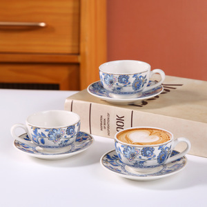 New Product 90ML Porcelain Tea <b>Cup</b> <b>Set</b> of 6 Ceramic <b>Cups</b> and Saucers <b>Set</b> Floral Coffee <b>Cup</b> <b>Set</b> - Product Image 3