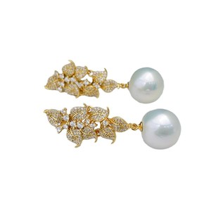 WENCHI 10772 DIY Pearl Accessories S925 <b>Silver</b> <b>Dangle</b> <b>Earrings</b> with 9-15mm Round Beads Empty Tray Gorgeous Jewelry Made in China - Product Image 5