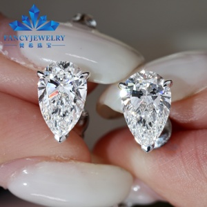 Pendientes de Diamantes Cultivados en Laboratorio de Oro de 14K y 18K Personalizados, Joyería con Certificación IGI, Pendientes de Diamantes Cultivados en Laboratorio VVS para Hombre y Mujer - Product Image 3