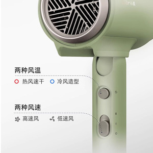 เครื่องเป่าผมหมีน้อย DCF-S16Y1 แบบพับได้ ใช้งานได้เงียบ ใช้ในบ้าน สีเขียวและสีขาวนวล - Product Image 3