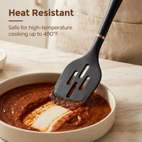 Spatule à fentes en silicone sans BPA, résistante à la chaleur, pour ustensiles de cuisson antiadhésifs, spatules de cuisine robustes, OEM ODM