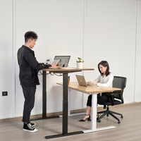 Bureau en bambou de style moderne et éco-responsable, avec cadre électrique, mobilier de bureau, table assis-debout