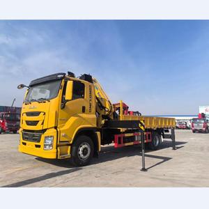 Usine personnalisée ISUZU 10 T bras droit/bras pliant grue camion à plat monté sur camion 10 tonnes de grue - Product Image 1