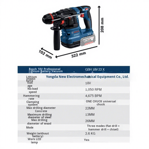 <span class=keywords><strong>Trapano</strong></span> Elettrico <span class=keywords><strong>a</strong></span> <span class=keywords><strong>Batteria</strong></span> al Litio di Grado Industriale, Senza Spazzole, 18V 1800W, Diametro Massimo di Foratura 22mm, GBH18V-22X - Product Image 6