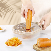 Professionele Multi Functie Hand Held 4 In 1 Groente Cutter Chopper Slicer Met Container