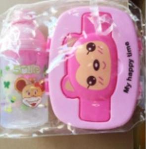 Boîte à lunch en plastique de dessin animé en gros avec cuillère, ensemble boîte à lunch écologique pour enfants avec bouteille d'eau - Product Image 1