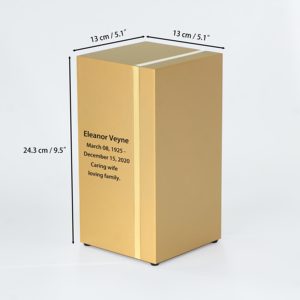 Премиальная блестящая алюминиевая урна для кремации в европейском стиле — гравированная мемориальная похоронная урна для праха человека - Product Image 3