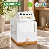 Serviettes faciales jetables HENRICH 100% végétales, 50 unités, en coton doux pour peaux sensibles, lingettes de soin de la peau, OEM