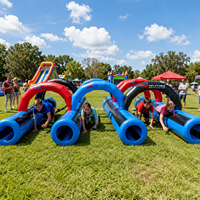 Parcours d'obstacles gonflable commercial NBINFLATABLE en PVC 5k avec une capacité de 50 à 200 personnes pour les événements sportifs en plein air et les activités familiales
