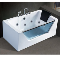 Baignoire de massage de luxe carrée en acrylique pour hôtel, bain à remous à température constante pour intérieur