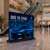Kontrol Poster LED Display P1.2 P1.5 P1.8 P2.5 Melalui Aplikasi Wifi, Layar LED Portabel Lipat, Spanduk Poster LED, Video Wall, Layar Iklan LED