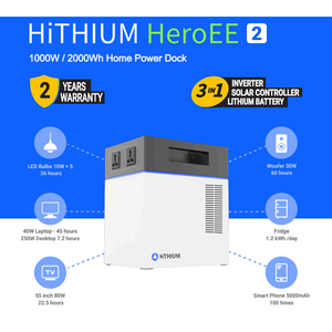 Fast Charging <b>Solar</b> <b>Generator</b> 1000W 2KWH Hithium Portable Power Station with 11,000 Cycles 3.2V 314Ah Lithium Battery - Product Image 3