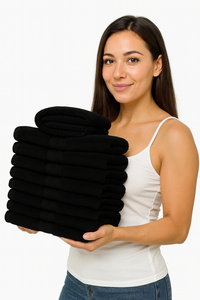 Myooka Terry <b>Black</b> <b>Bath</b> <b>Towel</b> 100% Cotton Soft Woven GSM 500-600 Absorbent & Durable Hotel <b>Towel</b> EU Stock - Product Image 6