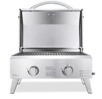 Grill à gaz en acier inoxydable à 6 brûleurs, hauteur réglable, pour cuisine de restaurant, avec une surface de cuisson de 208 pouces carrées et 12 000 BTU