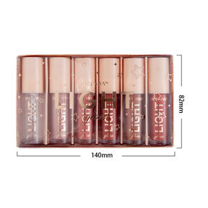 HANDAIYAN 6 uds juego de brillo de labios caja de regalo impermeable luz brillo de labios tubos espejo labio esmalte lacado vidrio labio sello <span class=keywords><strong>Labial</strong></span> 6 uds - Product Image 1