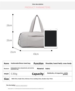 ใหม่ไนลอน 20-35L กระเป๋าดัฟเฟิลความจุขนาดใหญ่กระเป๋าลำลองกลางแจ้งสำหรับเดินทางอเนกประสงค์กันน้ำยิมและโยคะ - Product Image 3