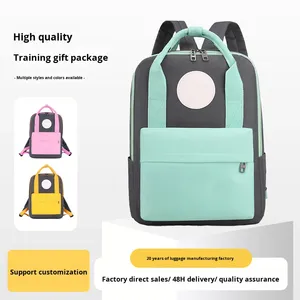 Mochila ligera de tela Oxford para estudiantes de escuela primaria, estilo universitario, correa de hombro doble, logotipo de clase de entrenamiento para niños - Product Image 2