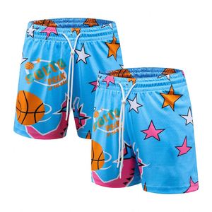 Shorts de sport personnalisés en mesh respirant à séchage rapide, imprimés par sublimation à 5 points par transfert thermique, motif short chaud pour l'entraînement de basketball - Product Image 1