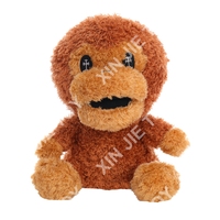 Jouet en peluche singe marron personnalisé, disponible en OEM/ODM, jouet en peluche singe de dessin animé, animal en peluche singe.