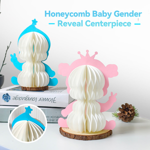 Wholesale <strong>Gender</strong> <strong>Reveal</strong> Party Decoration Boy &amp; Girl Set Honeycomb Paper Centerpieces for Baby Shower, Event, Photo Backdrop - Product Image 1