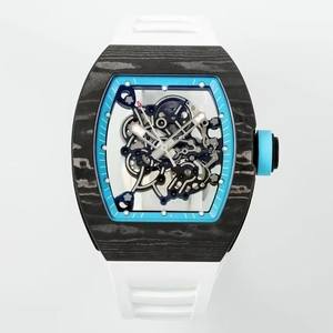 Montre mécanique automatique avec tourbillon en forme de barillet en alliage de titane et fibre de carbone, élégante et luxueuse pour homme. - Product Image 1