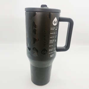 Bouteille d'eau isotherme en acier inoxydable 304 avec poignée et paille rabattable, anti-fuite, compatible porte-gobelet, réutilisable, cadeau pour femme - Product Image 2
