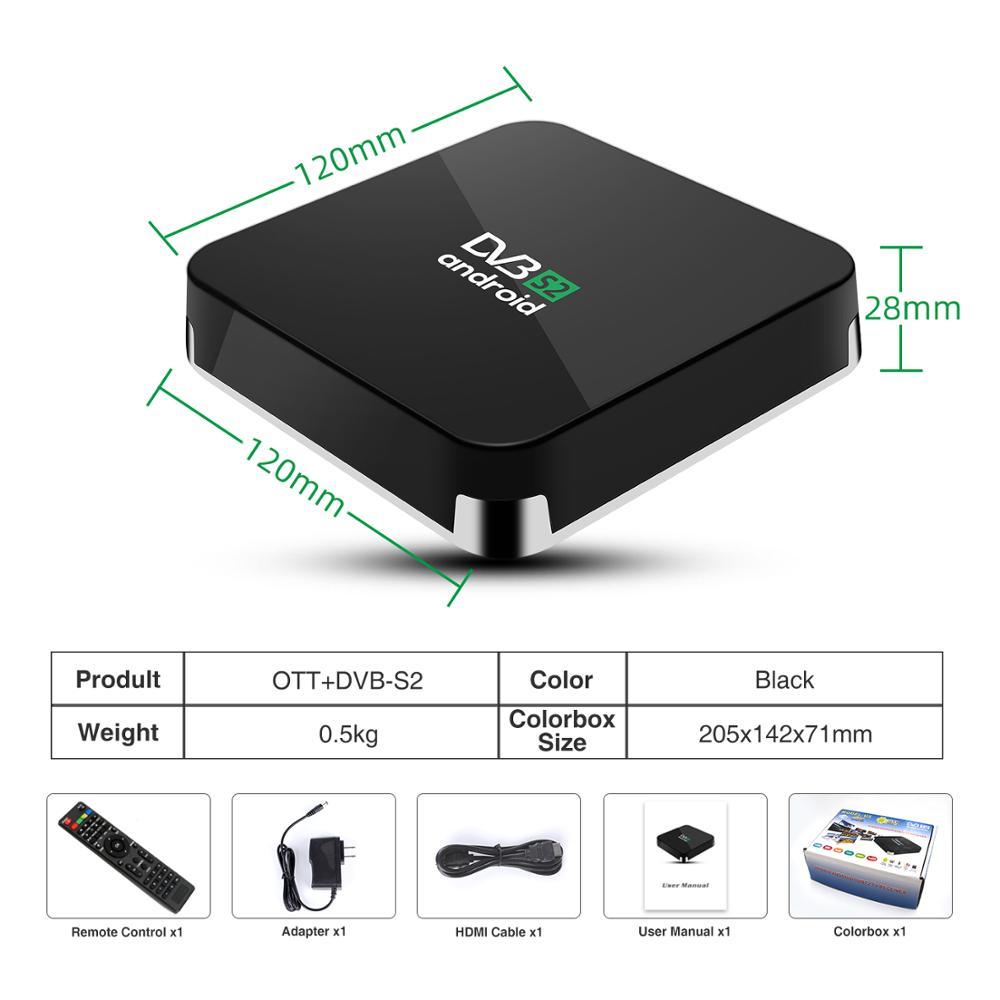 Fabricant Hybride OTT + DVB-S2 décodeur Quad-Core Android 7.1 RAM 2 GO HDMI Récepteur Satellite Numérique
