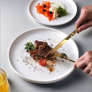 Nordic <b>Ceramic</b> <b>Plates</b>, Western Dinner <b>Plates</b> for Pasta Steak Pizza Breakfast, Household & Commercial Restaurant Serving <b>Plates</b> - Product Image 1