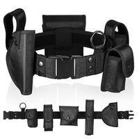 Ceinture tactique en nylon noir 1680D réglable 140 cm, pochette utilitaire pour agent de sécurité, patrouille, service, gadgets, pour l'extérieur