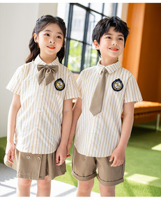 Ensemble d'uniformes scolaires de style <span class=keywords><strong>anglais</strong></span>, <span class=keywords><strong>uniforme</strong></span> de classe pour les élèves du primaire, personnalisé pour l'été, maternelle - Product Image 5