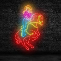 En gros, enseigne néon LED personnalisée avec logo 'Cowgirls' et 'Joyeux Anniversaire' pour Bar, Fête, Mariage, Décoration Intérieure, Dropshipping