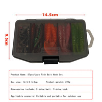 Combinaison d'appâts souples de carpe transfrontalière de 57 pièces pour la pêche en lac toute matière plastique avec crochet de plomb de bobine de queue en T crochet de manivelle balle