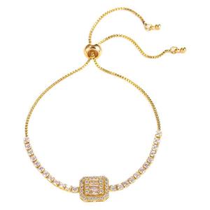 Gold Zircon <b>Bracelet</b> Square Claw Setting Adjustable Women Fashion Jewelry Geometric Design Yiwu Origin Fall 2024 - Product Image 5