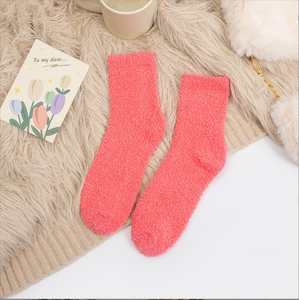 2024 Wholesale Adult Winter <strong>Warm</strong> <strong>Fuzzy</strong> <strong>Socks</strong> Cartoon Pattern Body Logo - Product Image 1