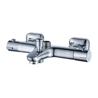 Keran Pancuran Termostatik, Katup Mixer Bak Mandi Termostatik Kuningan Krom, Keran Termostatik Modern untuk Dinding