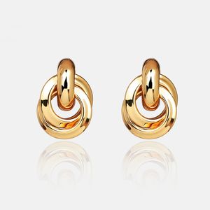 Traje personalizado caliente multicapa geométrico grueso sobresaliente irregular geométrico 18K Pendientes chapados <span class=keywords><strong>en</strong></span> oro - Product Image 4