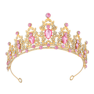Corona Nuziale Barocca in Lega con Strass Colorati, Fascia <span class=keywords><strong>per</strong></span> Capelli Perfetta <span class=keywords><strong>per</strong></span> Abito da Sposa e Decorazione <span class=keywords><strong>Torta</strong></span> - Product Image 3