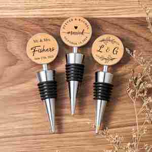 Bouchon personnalisé avec nom, bouchons de bouteille de vin en métal coniques sur mesure, bouchons réutilisables pour bars, fêtes, mariages - Product Image 3