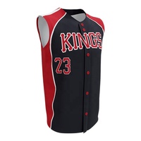 Chemise sans manches à boutons complets, maillot d'équipe de Baseball pour hommes, décontracté