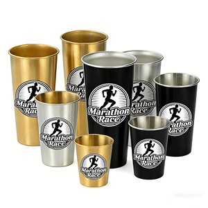 Jeu de boisson réutilisable en acier inoxydable de haute qualité pour 50 verres et 6 balles, idéal pour les fêtes, pour bière 500ml 20oz, verres à cocktail - Product Image 1