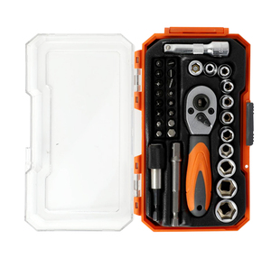 Đa Chức Năng 31Pcs 1/4 "Ổ Cắm Ổ Cắm Thiết Lập Của Nhãn Hiệu 72 Răng <span class=keywords><strong>Ratchet</strong></span> Cờ Lê Sửa Chữa Xe Công Cụ - Product Image 1