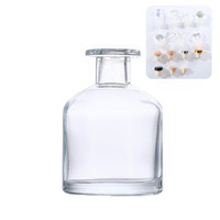 Diffuseur de parfum carré transparent à large ouverture, bouteille en verre vide de 150 ml, diffuseur de parfum d'intérieur