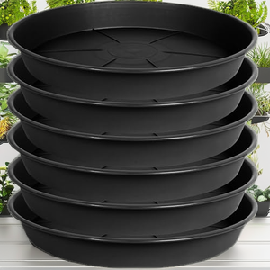 Plato Redondo Moderno para Macetas, Color Negro Mate, Apilable, de Plástico, para Debajo de Macetas, Tamaño 38cm, Bandeja para Agua, para Hogar y Jardín - Product Image 2